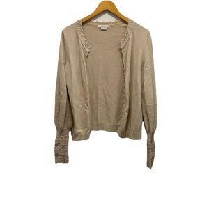 Boden Beige Tan Oatmeal Cream Button Up Down‎ Front Cardigan Sweater Size 8